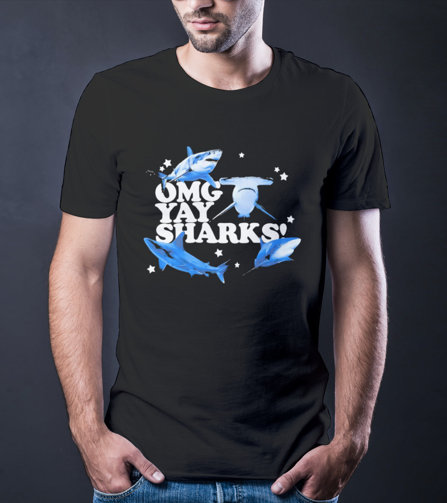 OMG Yay Sharks Exciting Ocean Adventure Enthusiasts T-Shirt