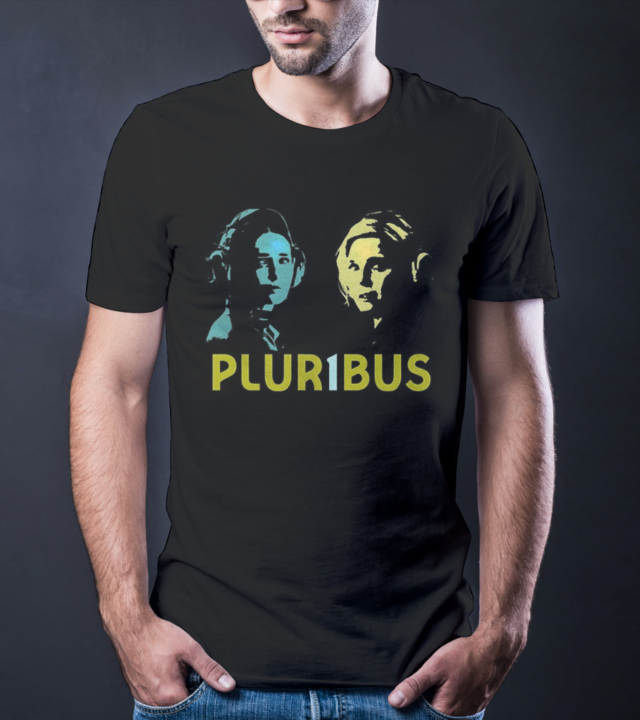 Pluribus Carol Sturka Zosia Dual Portrait In Blue And Yellow T-Shirt