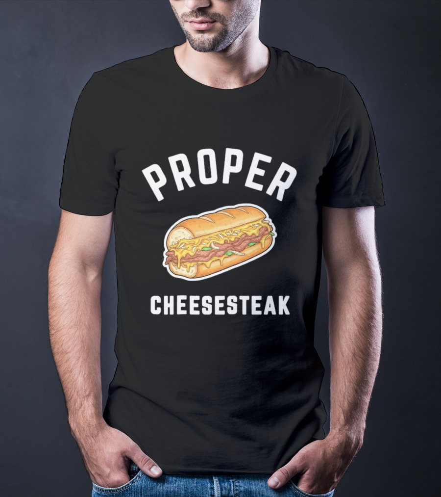 Proper Cheesesteak Sandwich Illustration With Cheese And Onions T-Shirt