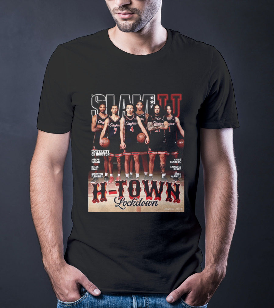 Slam U H Town Lockdown University Of Houston Basketball Team Cover T-Shirt