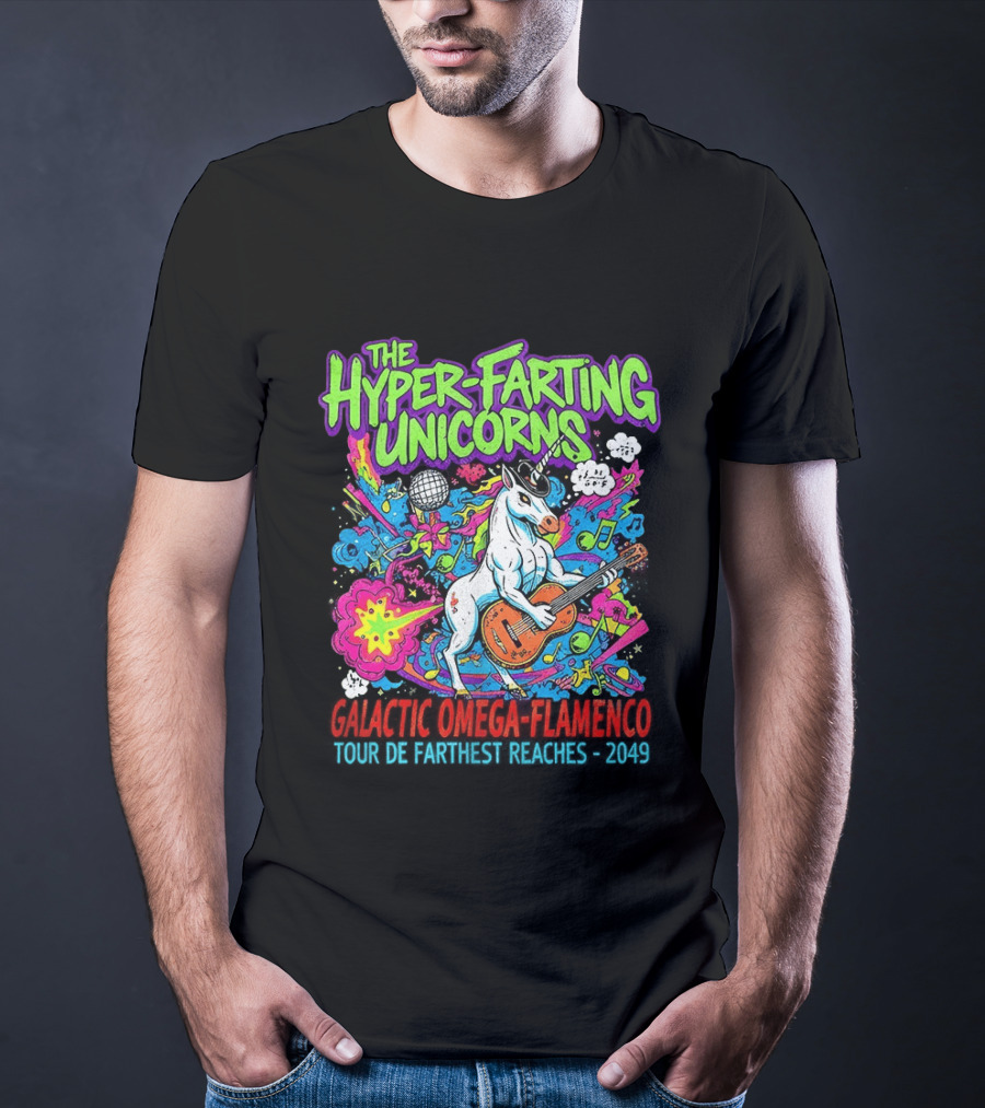 The Hyper Farting Unicorns Galactic Omega Flamenco Tour De Farting Rockers 2019 T-Shirt