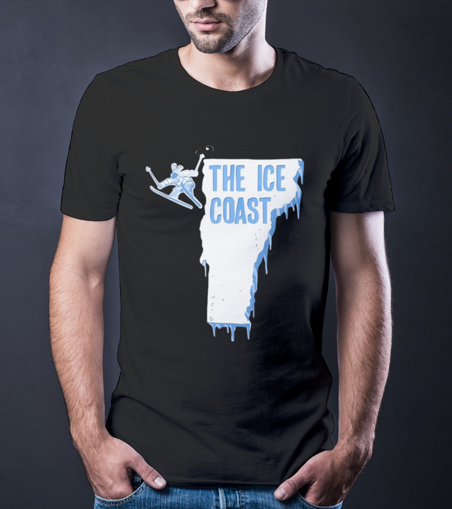 Vermont The Ice Coast Skiing Adventure Map T-Shirt