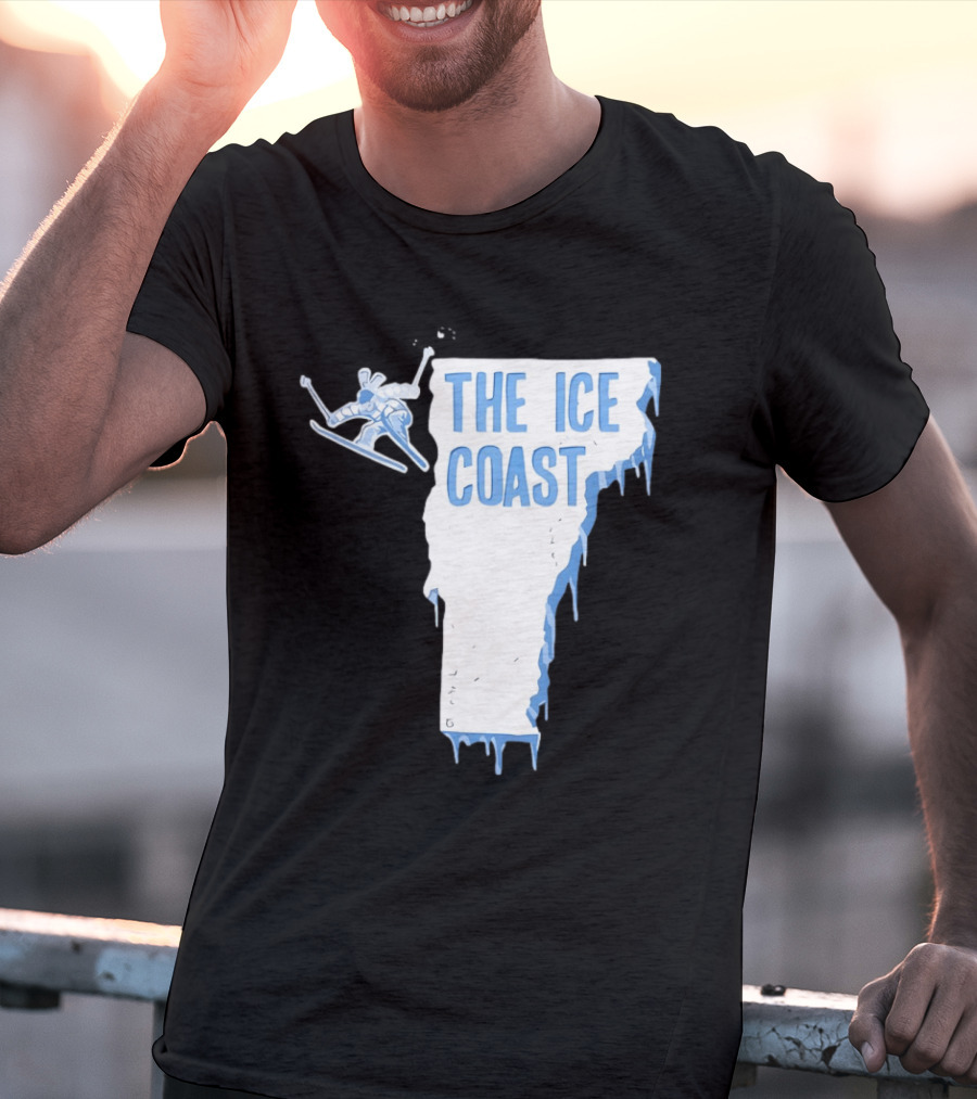 Vermont The Ice Coast Skiing Adventure Map T-Shirt