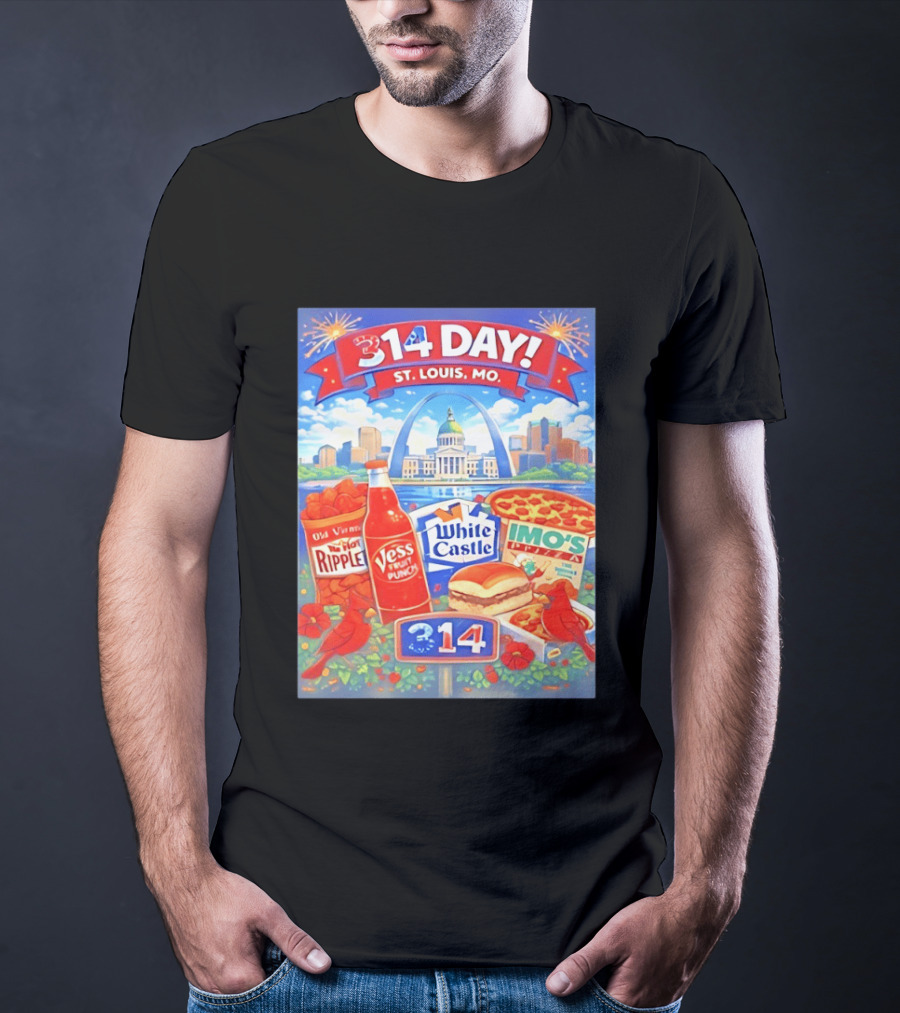 314 Day St Louis MO Arch Ripple Vess White Castle Imo's Pizza Cardinals T-Shirt