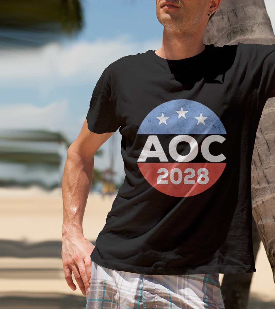 AOC 2028 Campaign Stars Political Election T-Shirt