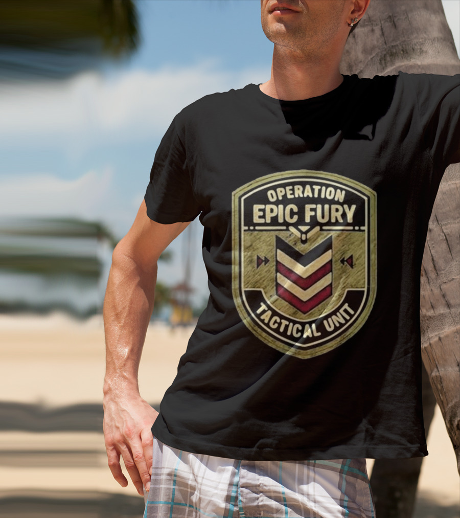 Operation Epic Fury Tactical Unit 90s Command Patch T-Shirt