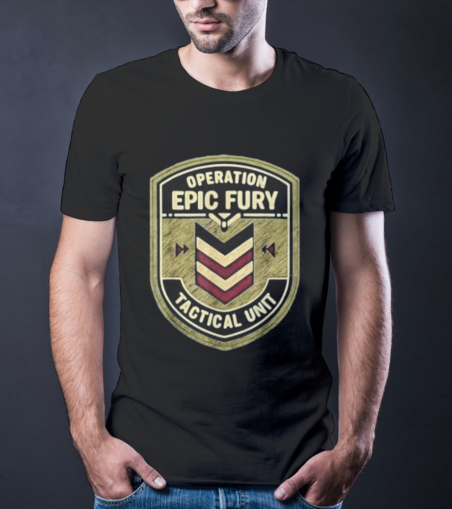 Operation Epic Fury Tactical Unit 90s Command Patch T-Shirt