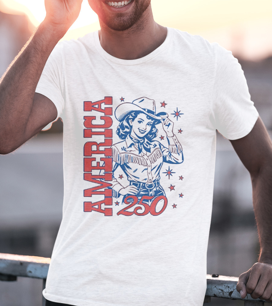 America 250 Western Girl Vintage Cowgirl T-Shirt