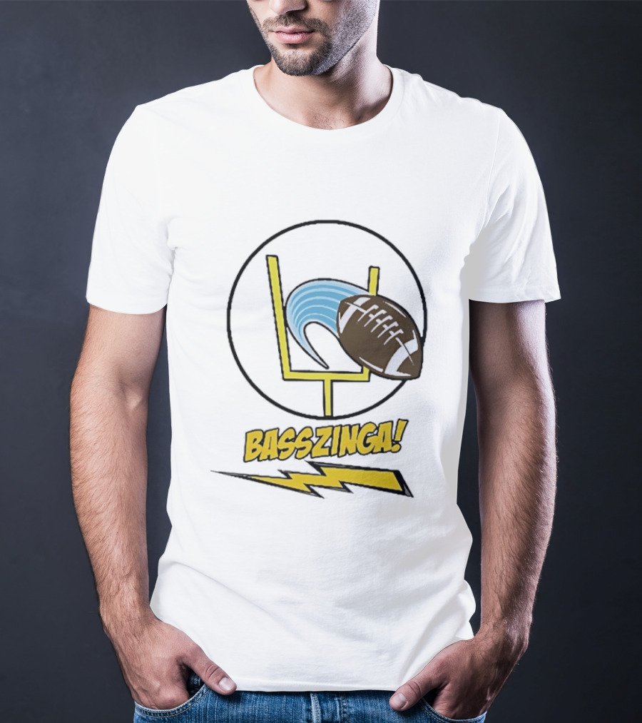 Basszinga Football Wave Goalpost Lightning T-Shirt