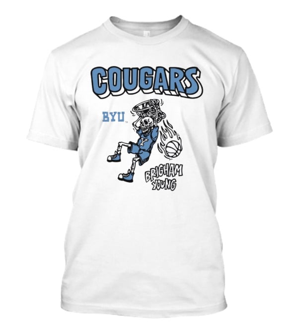 BYU Cougars Skeleton Brigham Young Basketball T-Shirt
