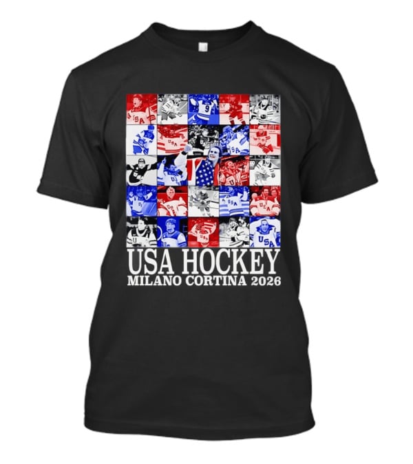 USA Hockey Team Collage Milano Cortina 2026 T-Shirt