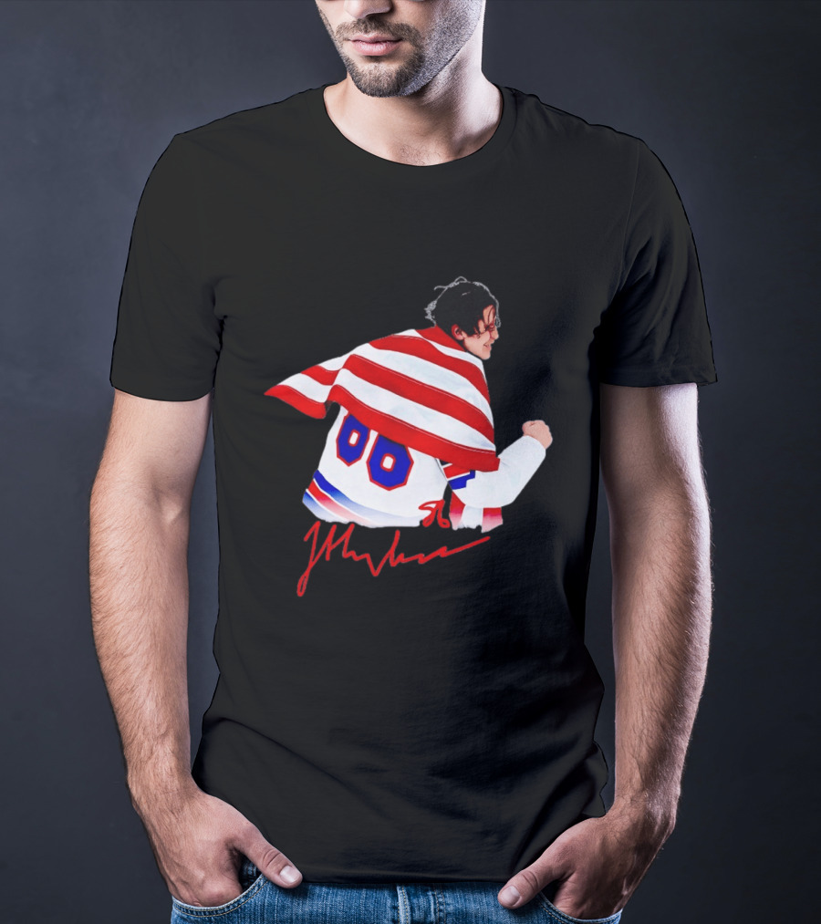 Love Hughes Jack USA 86 Autograph American Flag T-Shirt