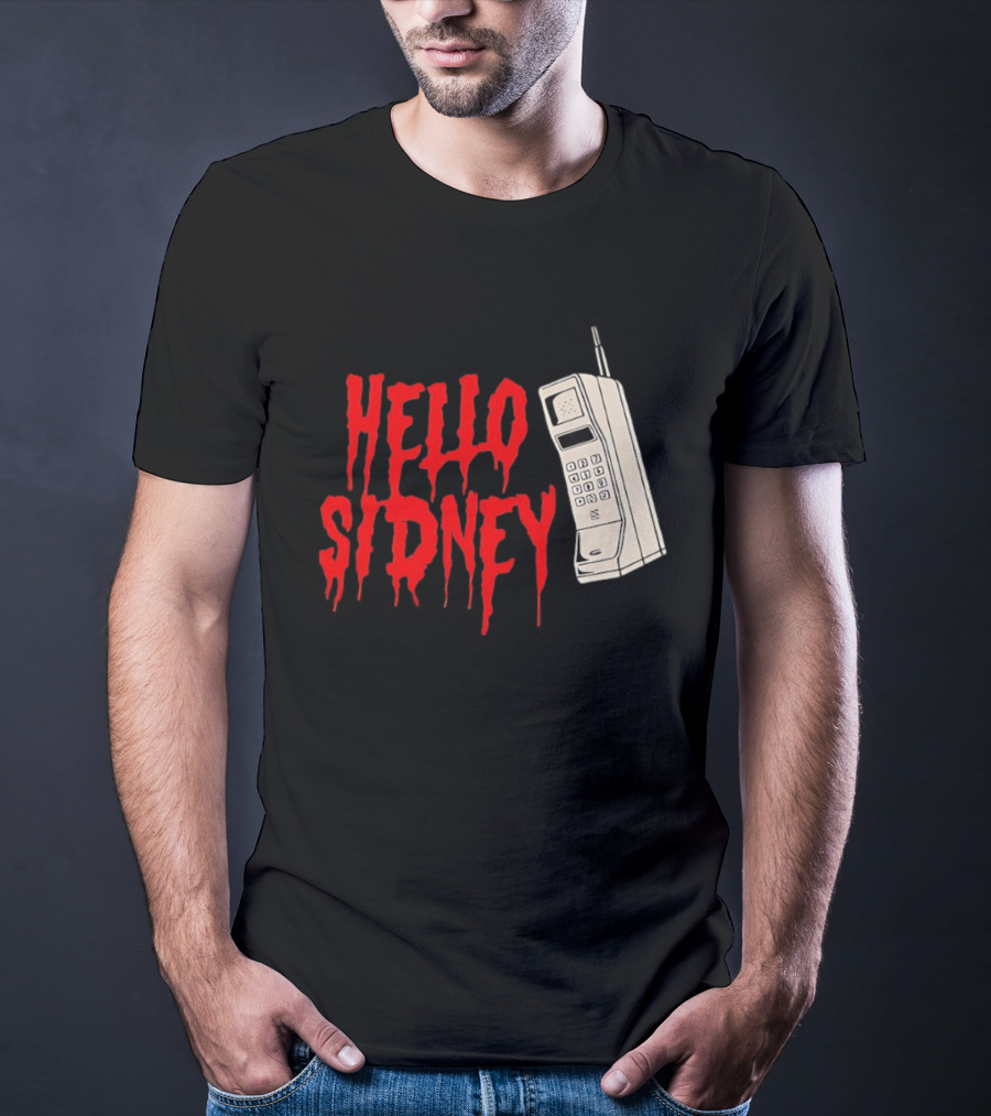 Hello Sidney Scream Movie Vintage Phone Dripping Blood T-Shirt