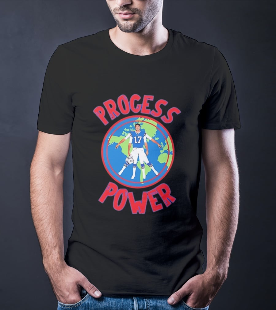 Process Power Josh Allen 17 Buffalo Bills Global Football T-Shirt