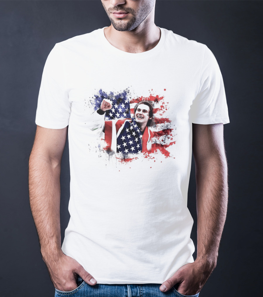 Jack Hughes USA Hockey Overtime Winner Victory Celebration T-Shirt