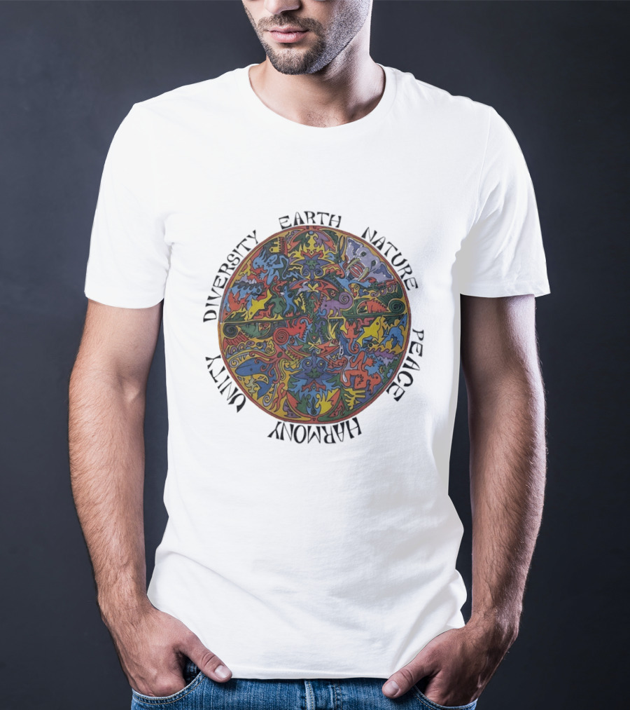 Diversity Earth Nature Peace Harmony Unity Psychedelic Mandala T-Shirt