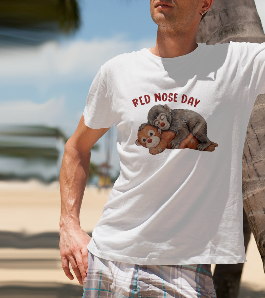 Red Nose Day Punch Monkey And Toy T-Shirt