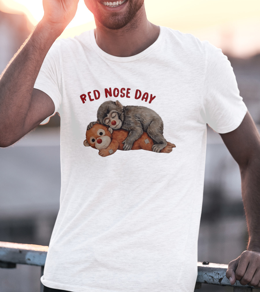 Red Nose Day Punch Monkey And Toy T-Shirt