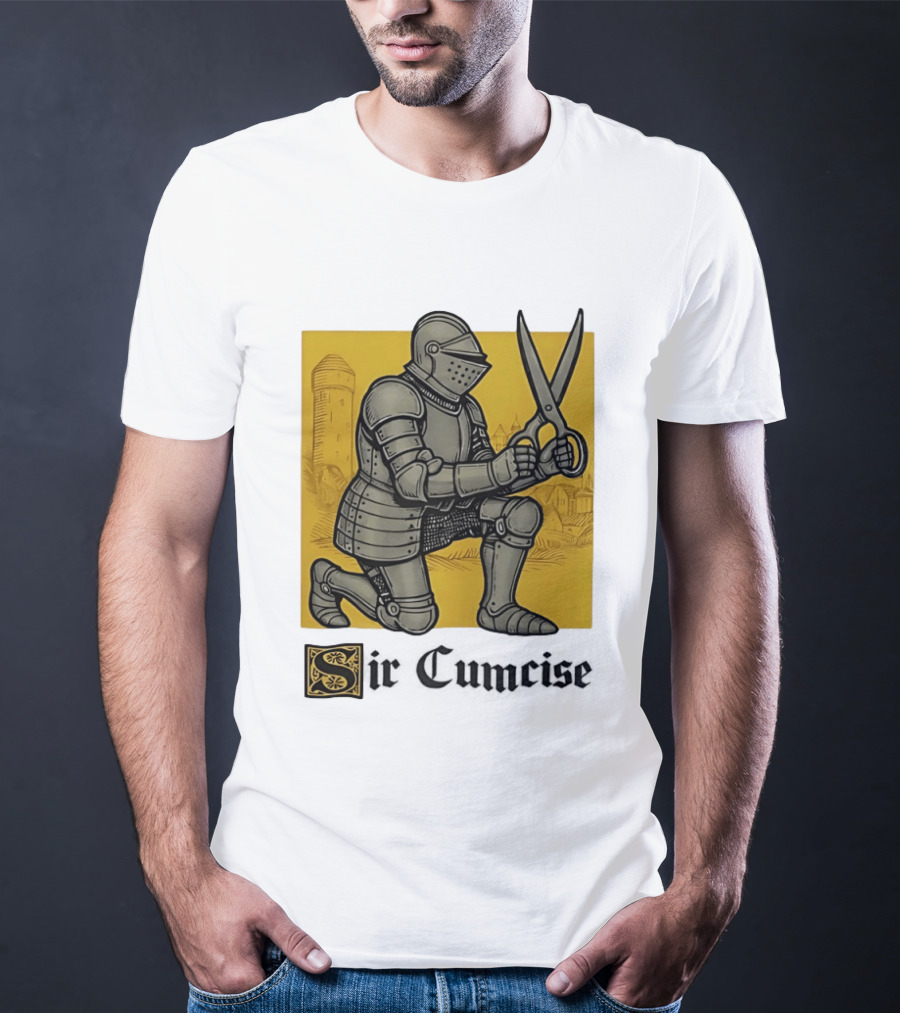 Sir Cumcise Knight Armor With Scissors Medieval T-Shirt