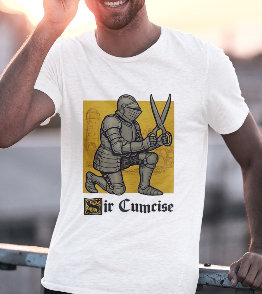 Sir Cumcise Knight Armor With Scissors Medieval T-Shirt