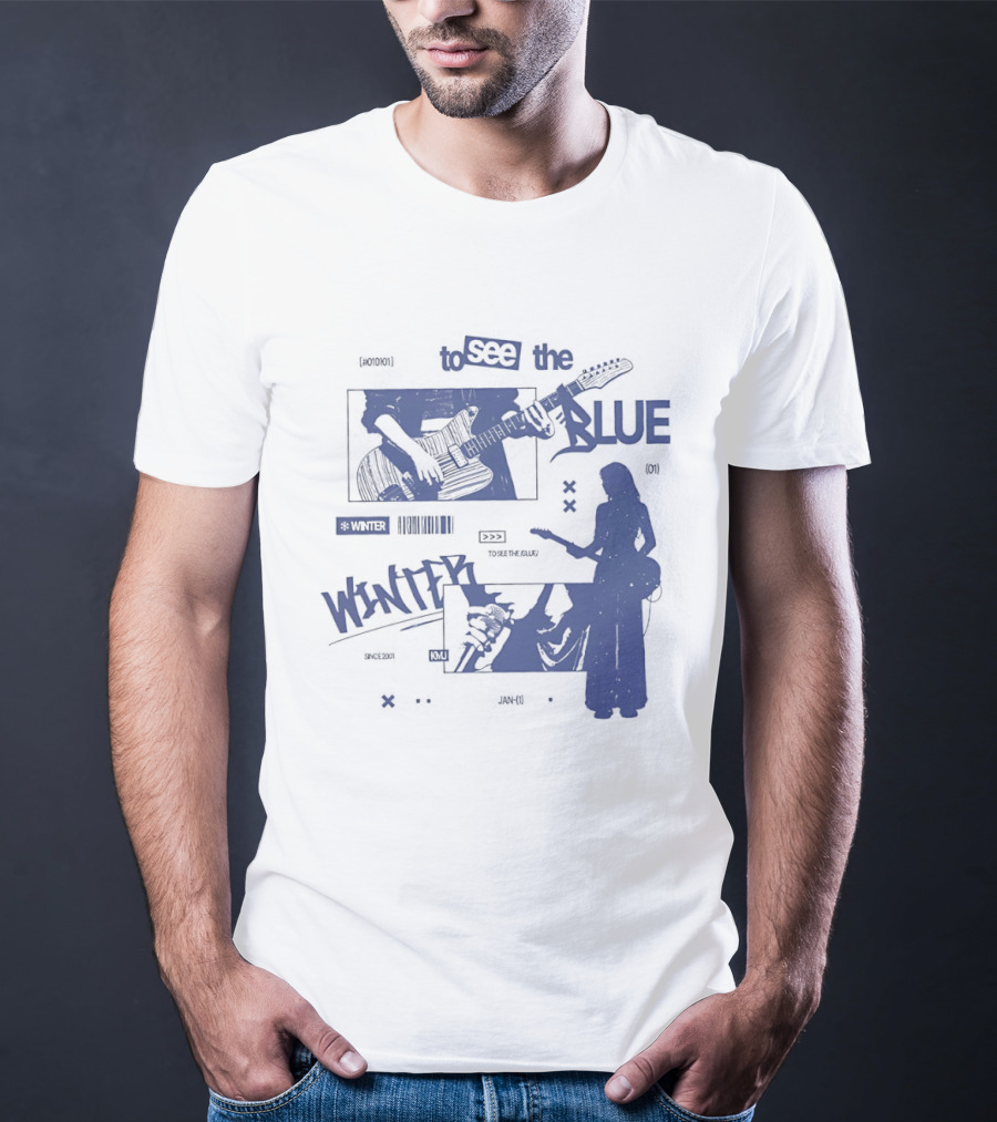 To See The Blue Winter Music Band Guitar T-Shirt