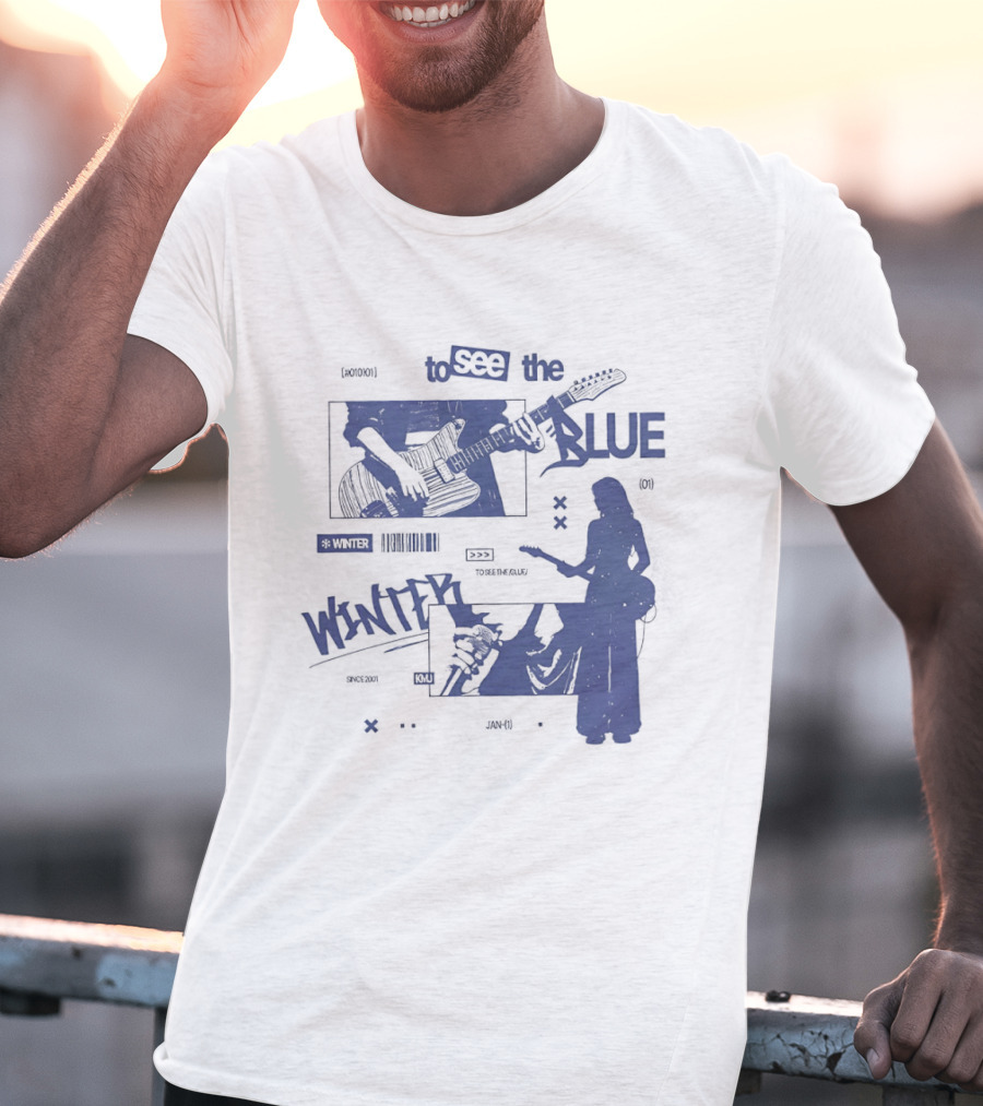 To See The Blue Winter Music Band Guitar T-Shirt