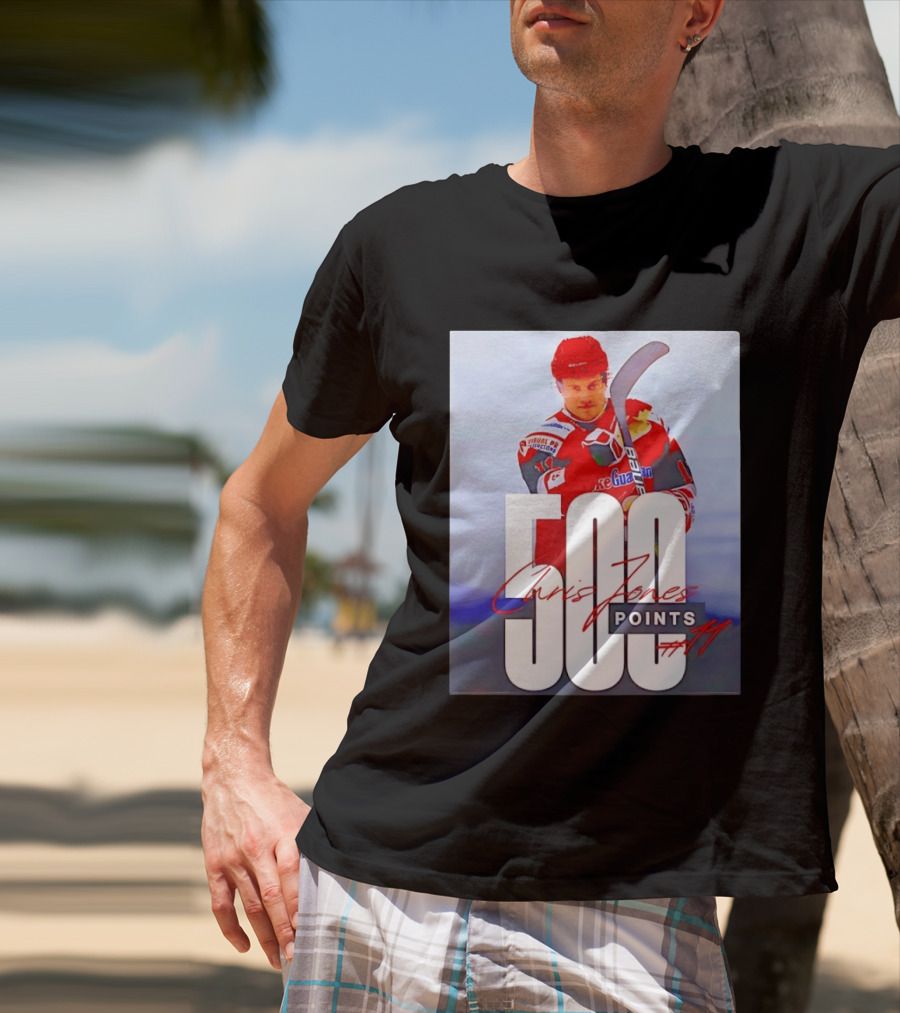 Chris Jones 500 Points Hockey Swindon Wildcats Number 47 T-Shirt