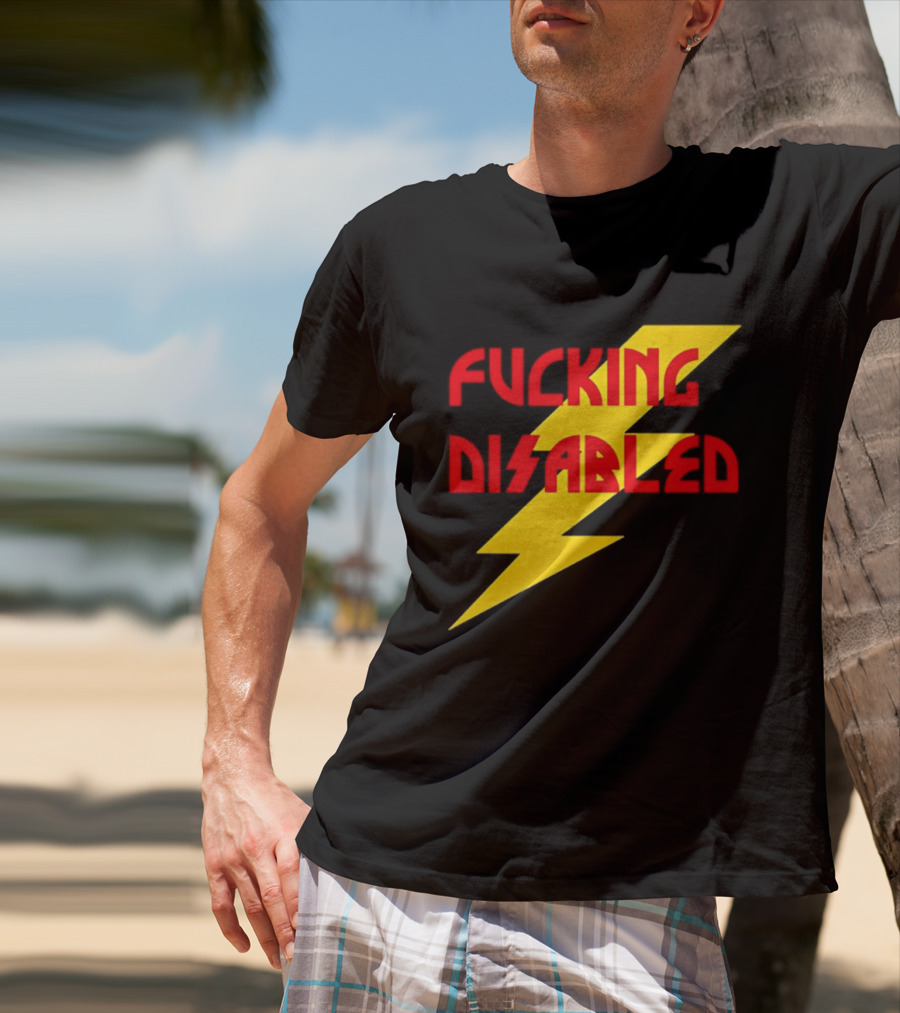 Fcking Disabled Lightning Bolt T-Shirt