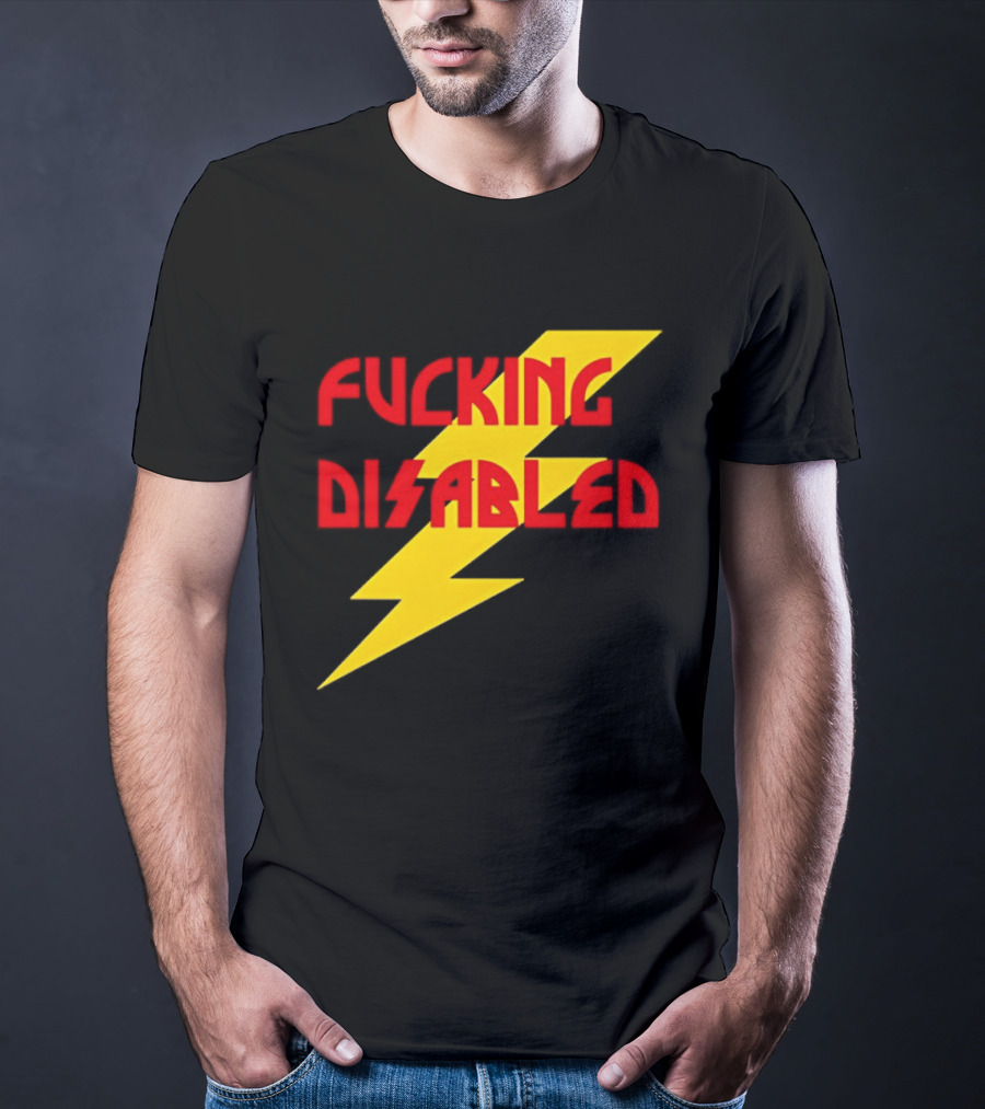 Fcking Disabled Lightning Bolt T-Shirt