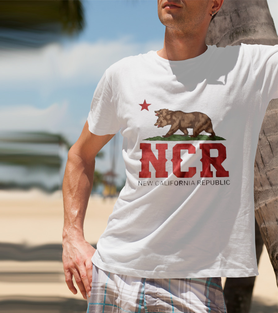 Fallout NCR Bear New California Republic Flag T-Shirt