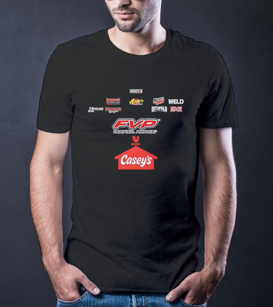 FVP Verified Proven Casey's Pizza Mountain Dew MAXIM Racing Impact Menard's World Racing Group T-Shirt