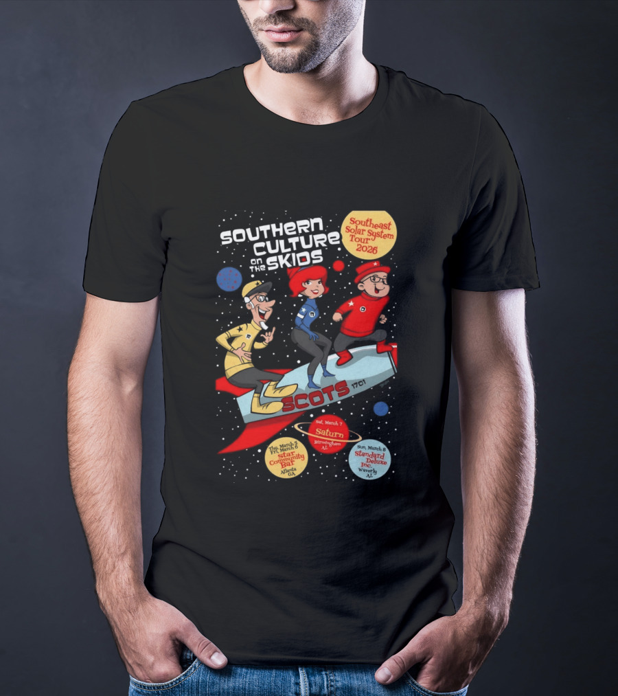 Southern Culture On The Skids Southeast Solar System Tour 2026 Saturn Birmingham AL Star Community Bar Standard Deluxe Inc T-Shirt