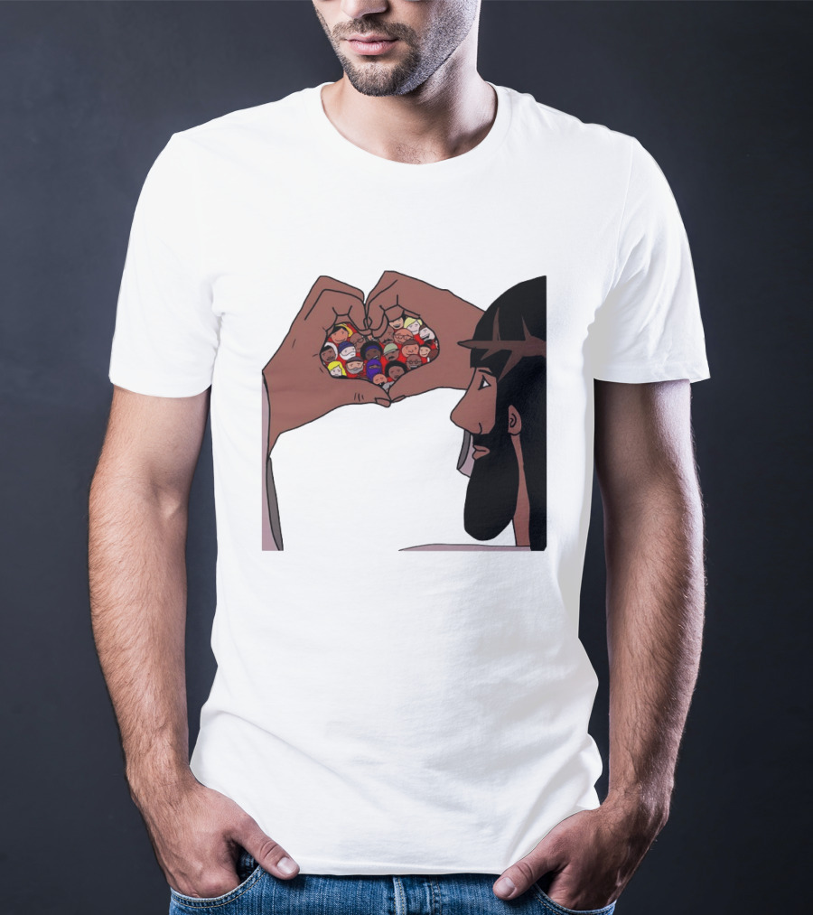 Jesus Love Includes Everyone Heart Hands Diversity Faces T-Shirt