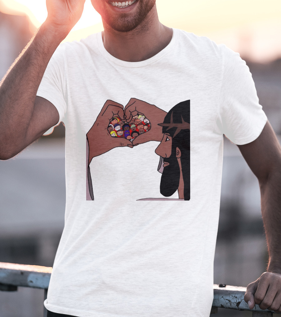 Jesus Love Includes Everyone Heart Hands Diversity Faces T-Shirt