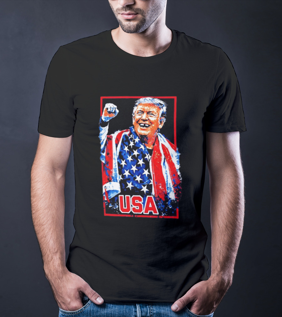 Team USA Hockey Trump USA Patriotic Flag T-Shirt