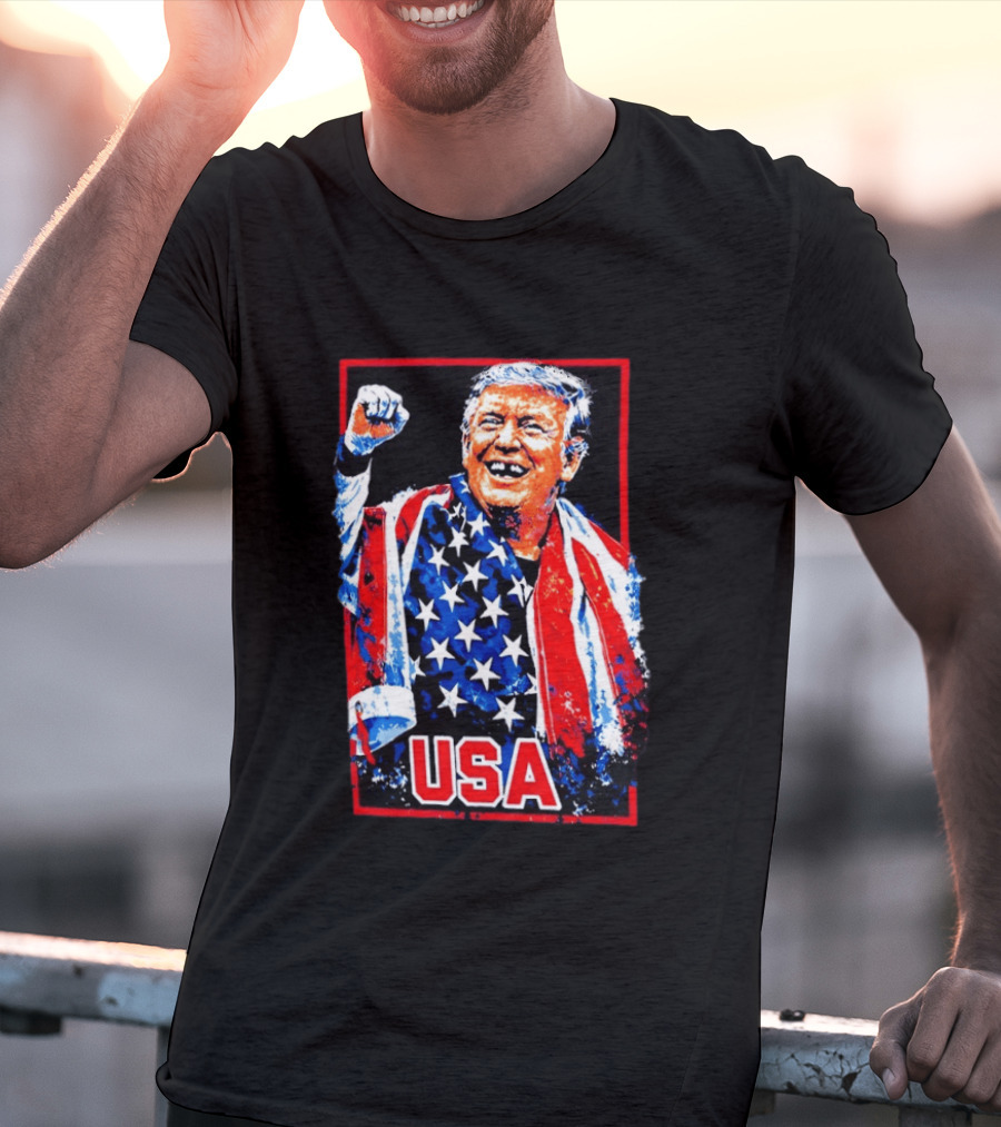 Team USA Hockey Trump USA Patriotic Flag T-Shirt