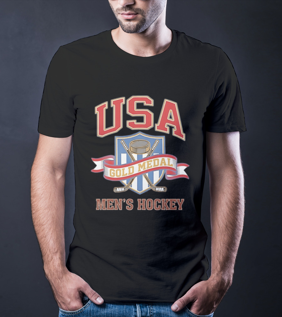 USA Gold Medal Men's Hockey 2026 Milan Cortina Olympics T-Shirt