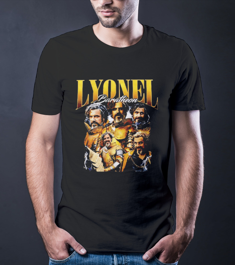 Lyonel Baratheon Golden Armor Kingsguard Character Montage T-Shirt