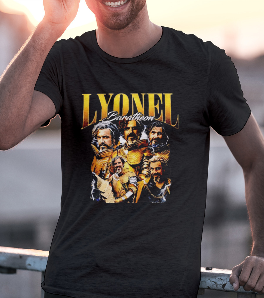 Lyonel Baratheon Golden Armor Kingsguard Character Montage T-Shirt