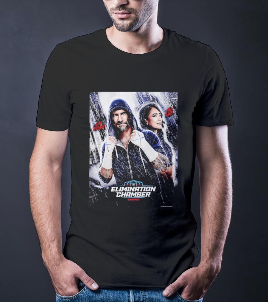 CM Punk AJ Lee WWE Elimination Chamber 2026 Chicago Event T-Shirt
