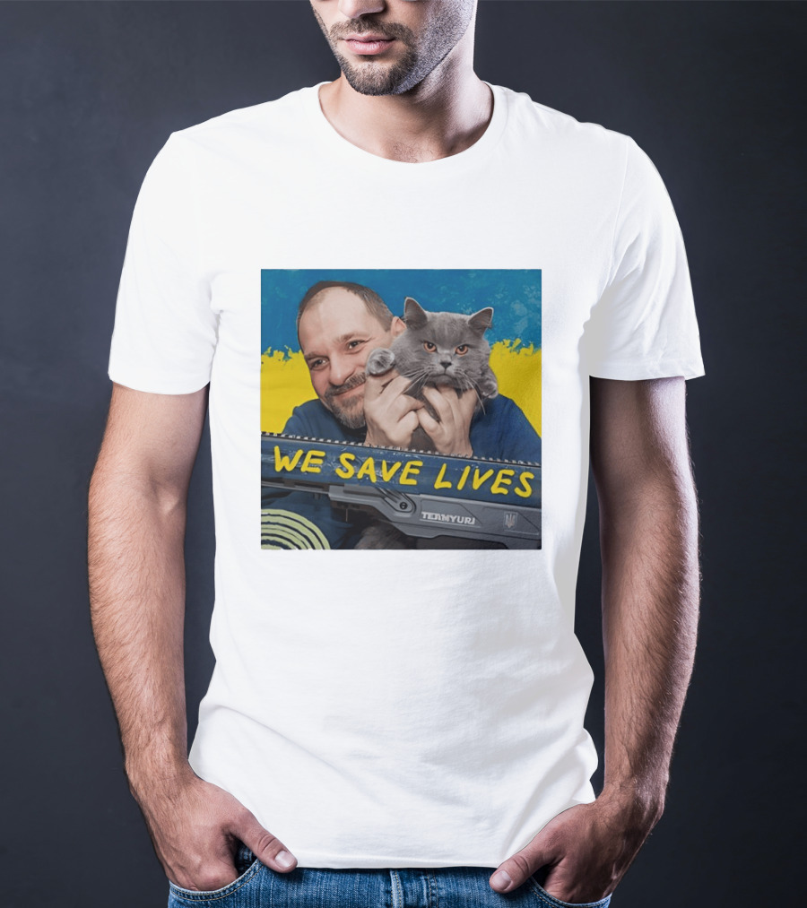 We Save Lives Ukraine Temnyuri Cat T-Shirt
