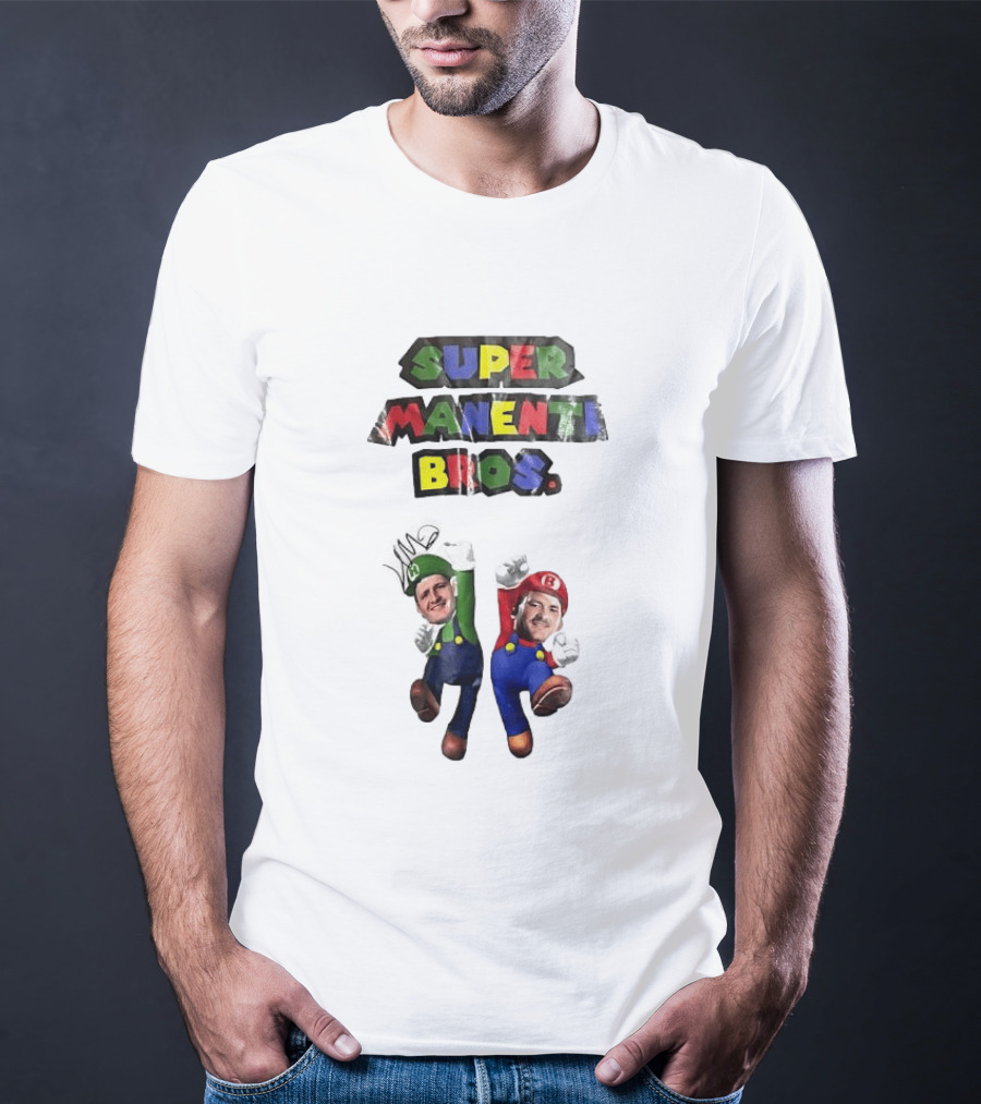 Super Manenti Bros Retro Gaming Adventure T-Shirt