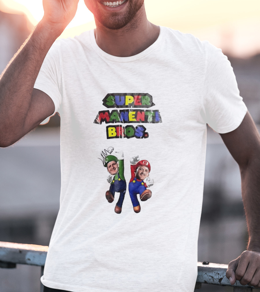 Super Manenti Bros Retro Gaming Adventure T-Shirt