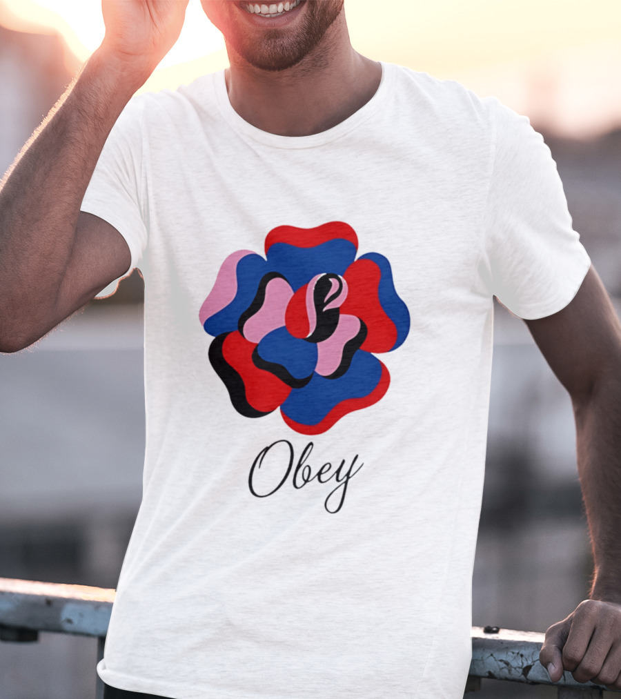 Obey Paper Rose Multi Color Artful Blossom T-Shirt