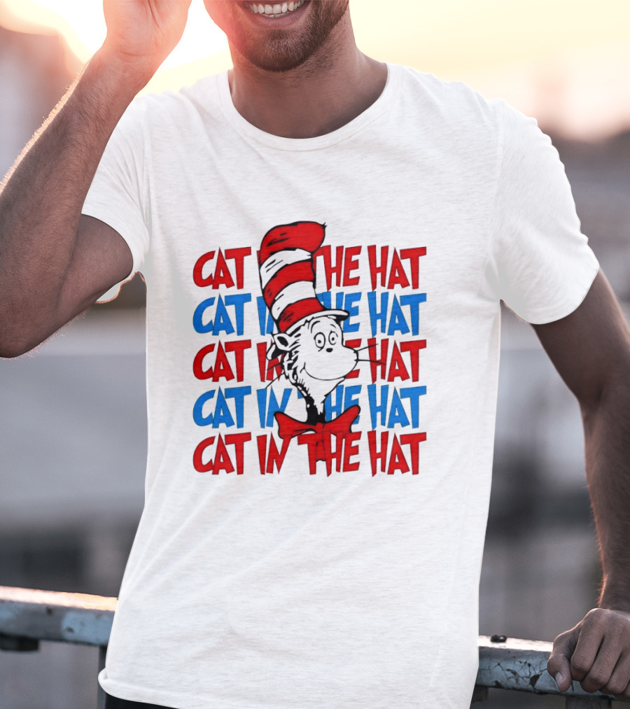 Cat In The Hat Dr. Seuss Red And Blue T-Shirt