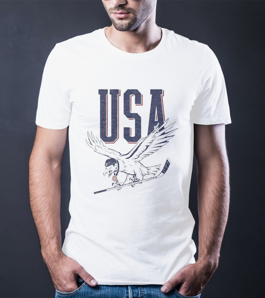 USA Eagle Hockey Stick T-Shirt