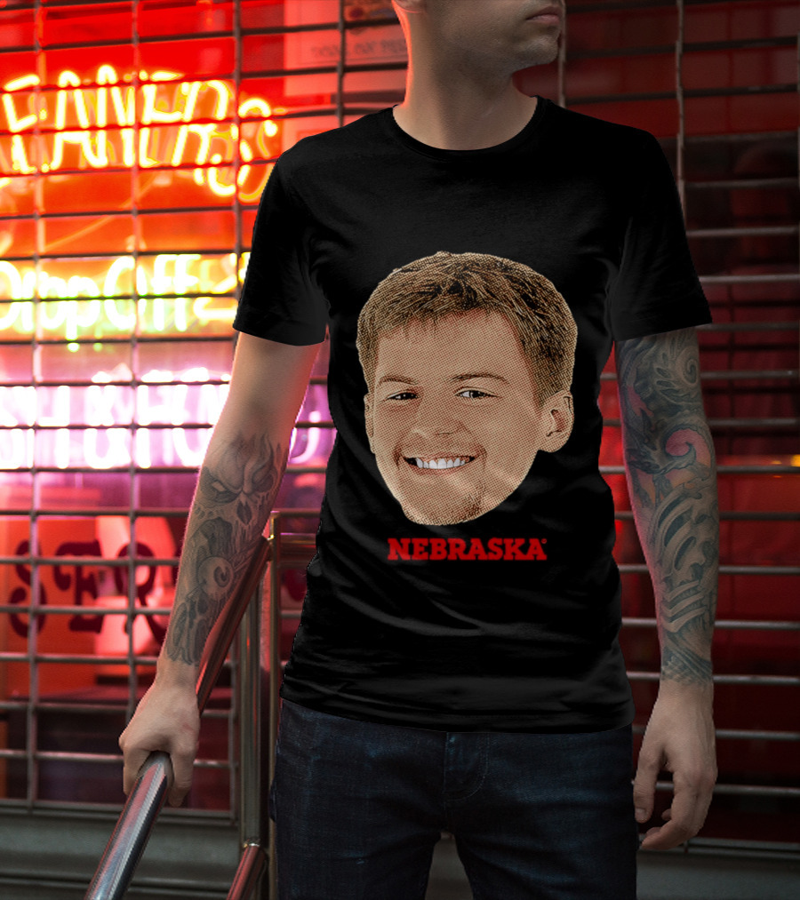 Will Cooper Nebraska Cornhuskers Big Head Image T-Shirt