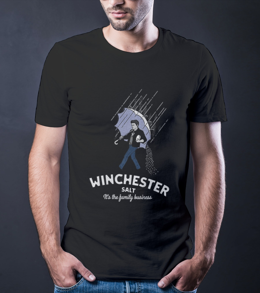 Winchester Salt It's The Family Business Umbrella Rain Scene T-Shirt
