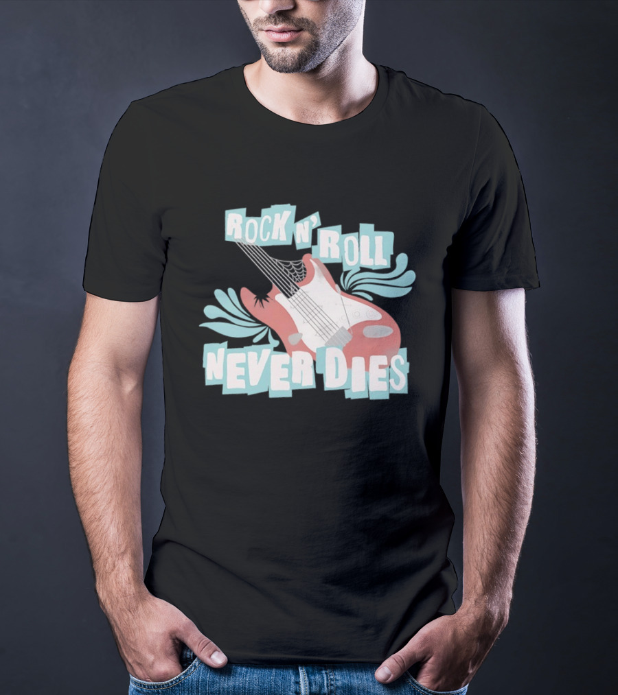 Rock N' Roll Never Dies Electric Guitar T-Shirt
