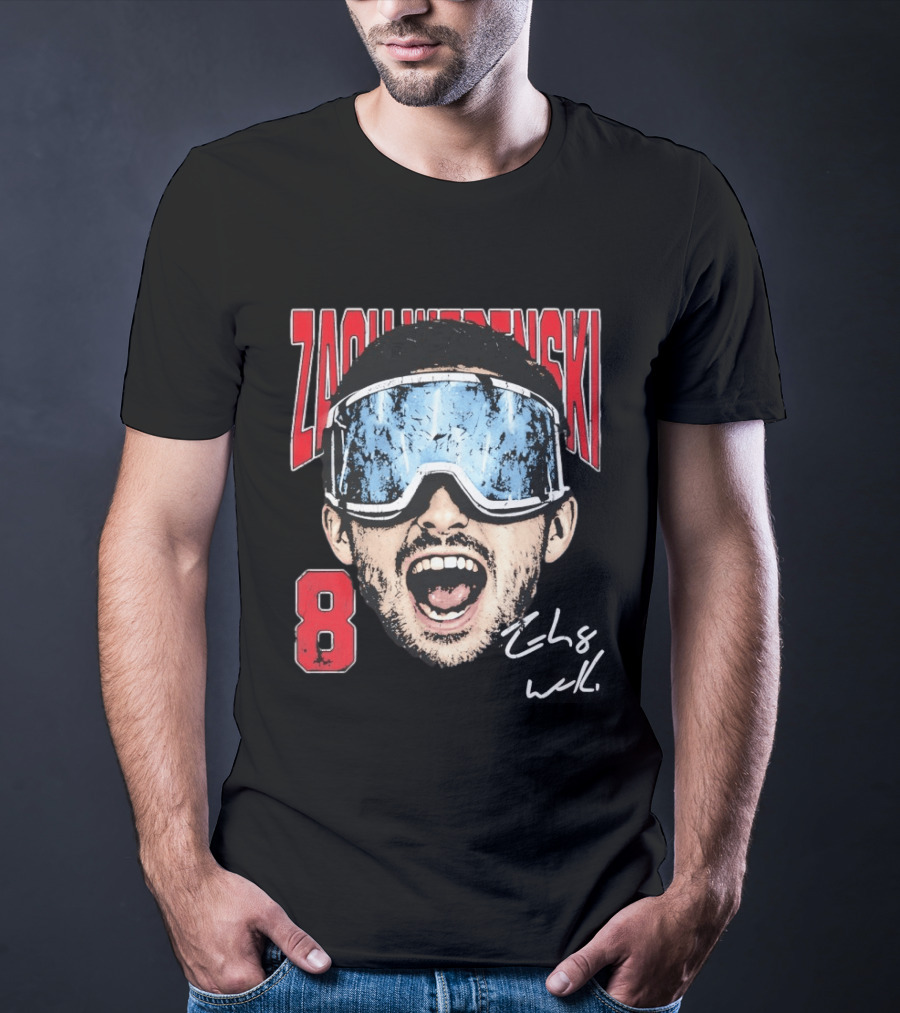 Zach Werenski 8 Columbus Blue Jackets Goggles Fan Favorite T-Shirt